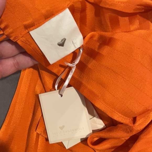 NWT Heartmade by Julie Fagerholt Silk Hylin Dress Orange - Picture 16 of 16